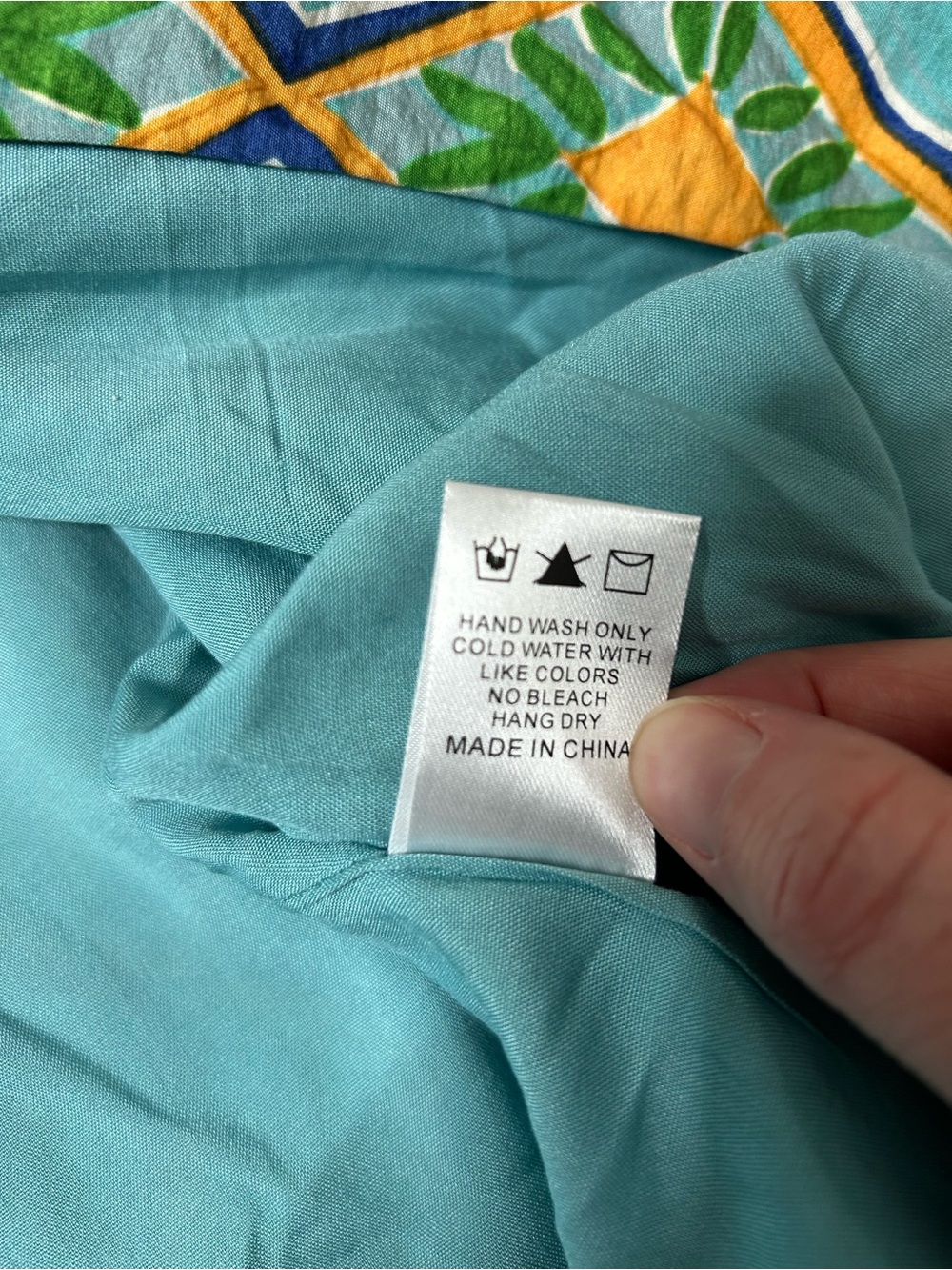 Dress Forum Aqua and Green Geometric Wrap Mini Dress Size Large NWT Vacation - Picture 7 of 14